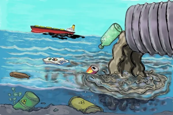 dibujos de la contaminacion del agua barco petrolero derramando crudo y el agua contaminada
